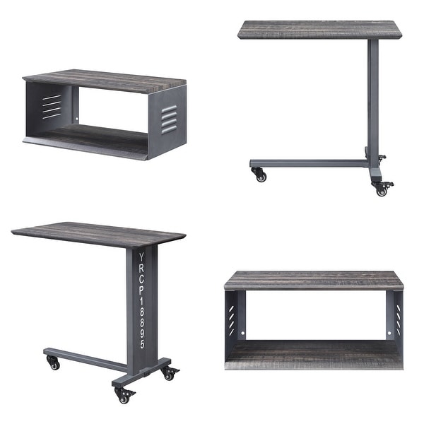 Side Table，Cargo Accent Table Wall Shelf，Gunmetal