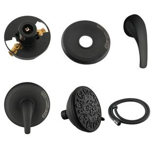 Single Handle 6-Spray Round Shower Faucet in Matte Black Koo-LQW1-6392