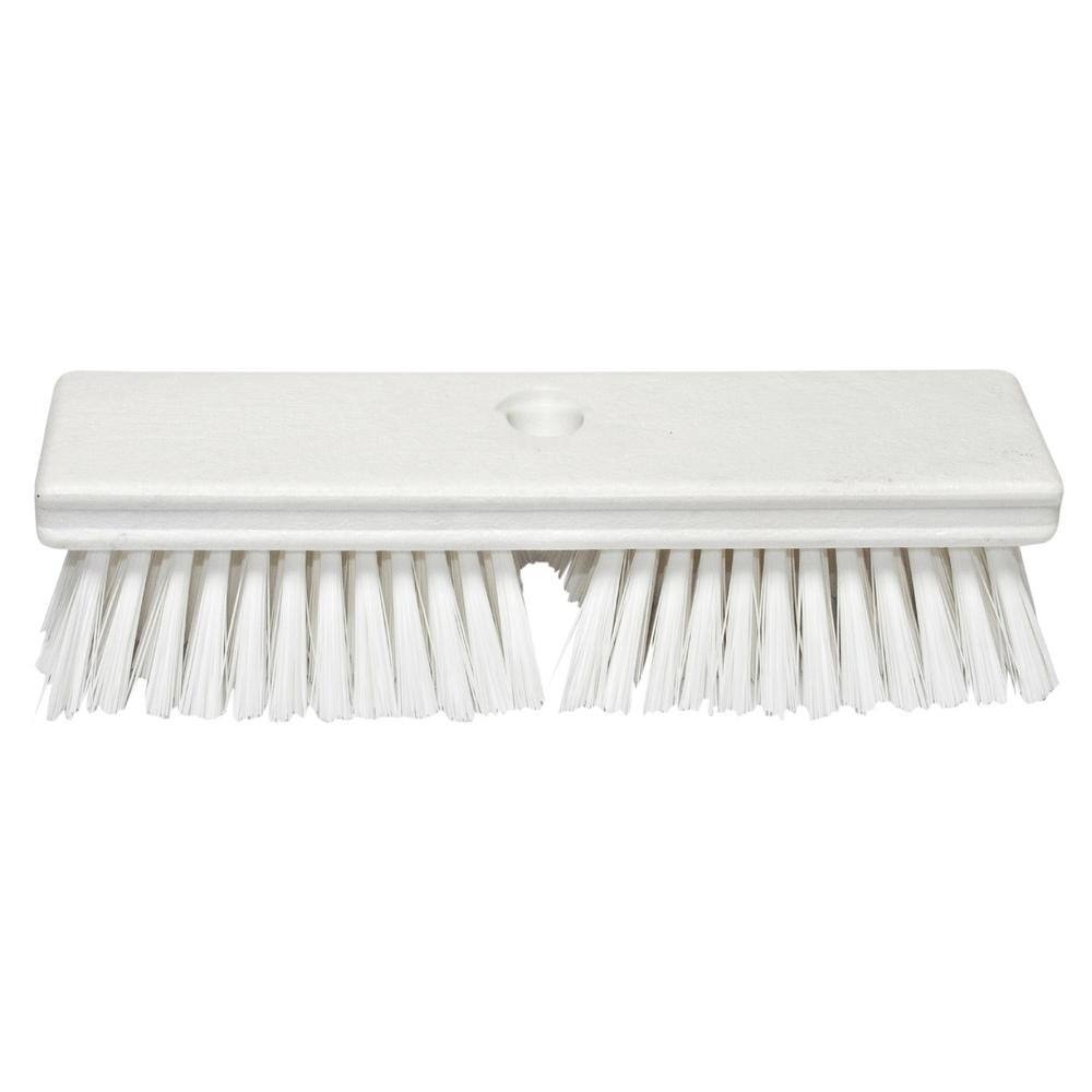 CFS Brands Sparta 10 in. White Polypropylene Deck Scrub Brush (6-Pack) 41722EC02