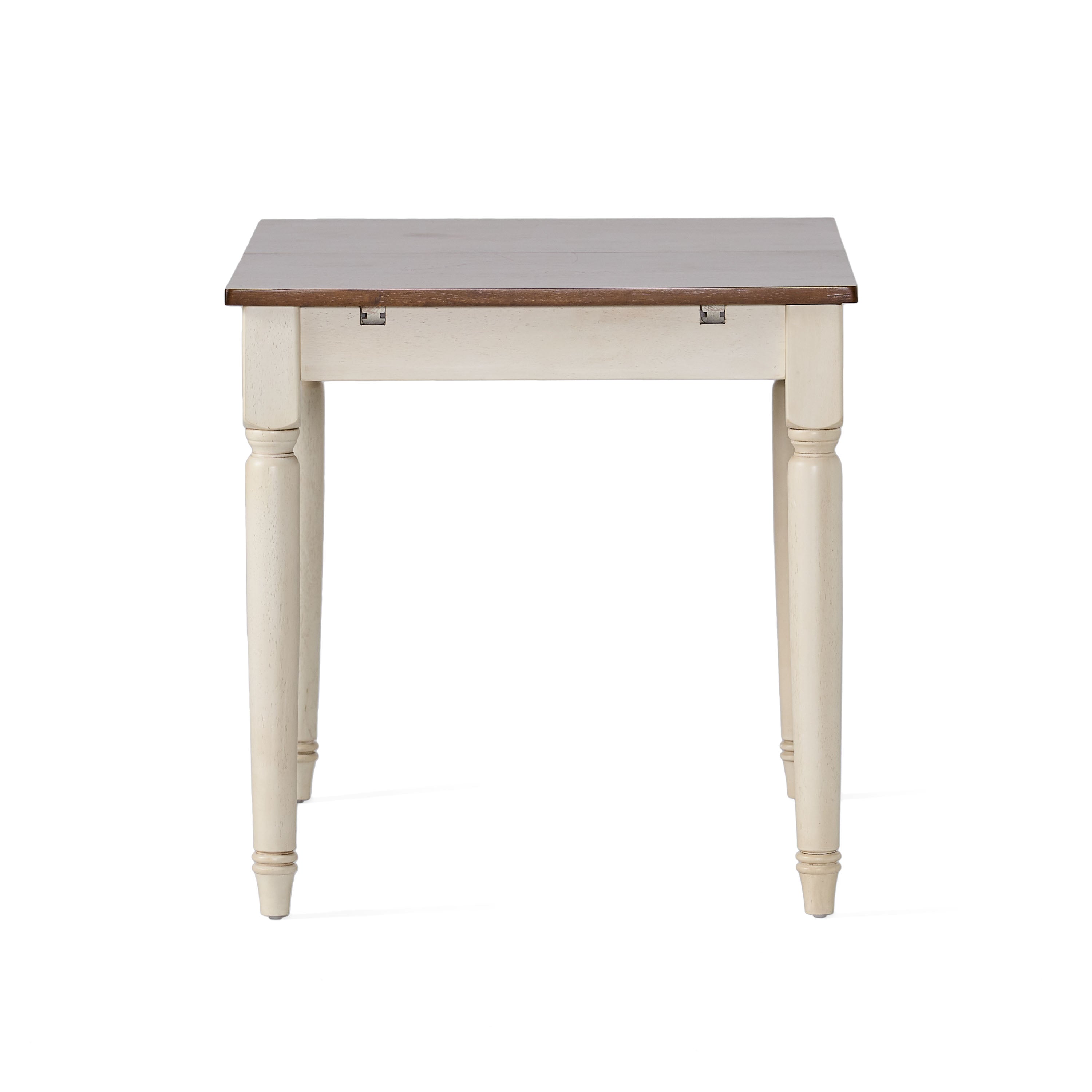 Bronwen Rustic Dark Oak and Cream Wood Dining Table with Leaf Extension