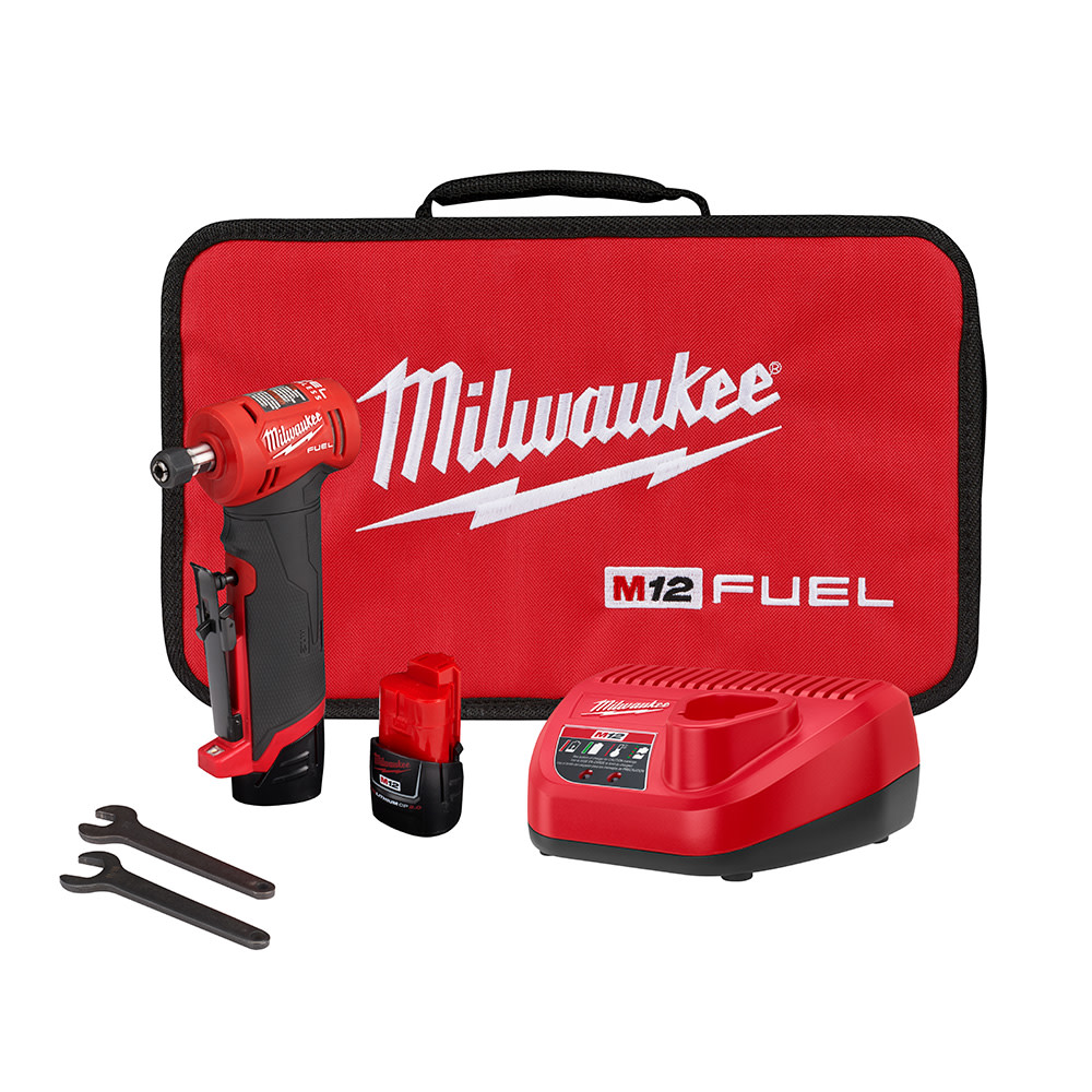 Milwaukee M12 FUEL Right Angle Die Grinder 2 Battery Kit 2485-22 from Milwaukee