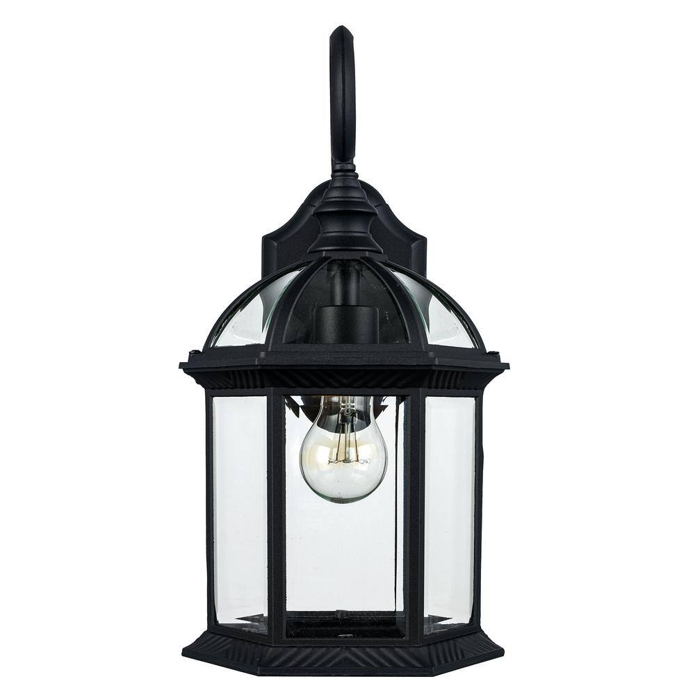 Bel Air Lighting Wentworth 1-Light Small Black Outdoor Wall Light Fixture with Clear Glass (2-Pack) 4181-2 BK