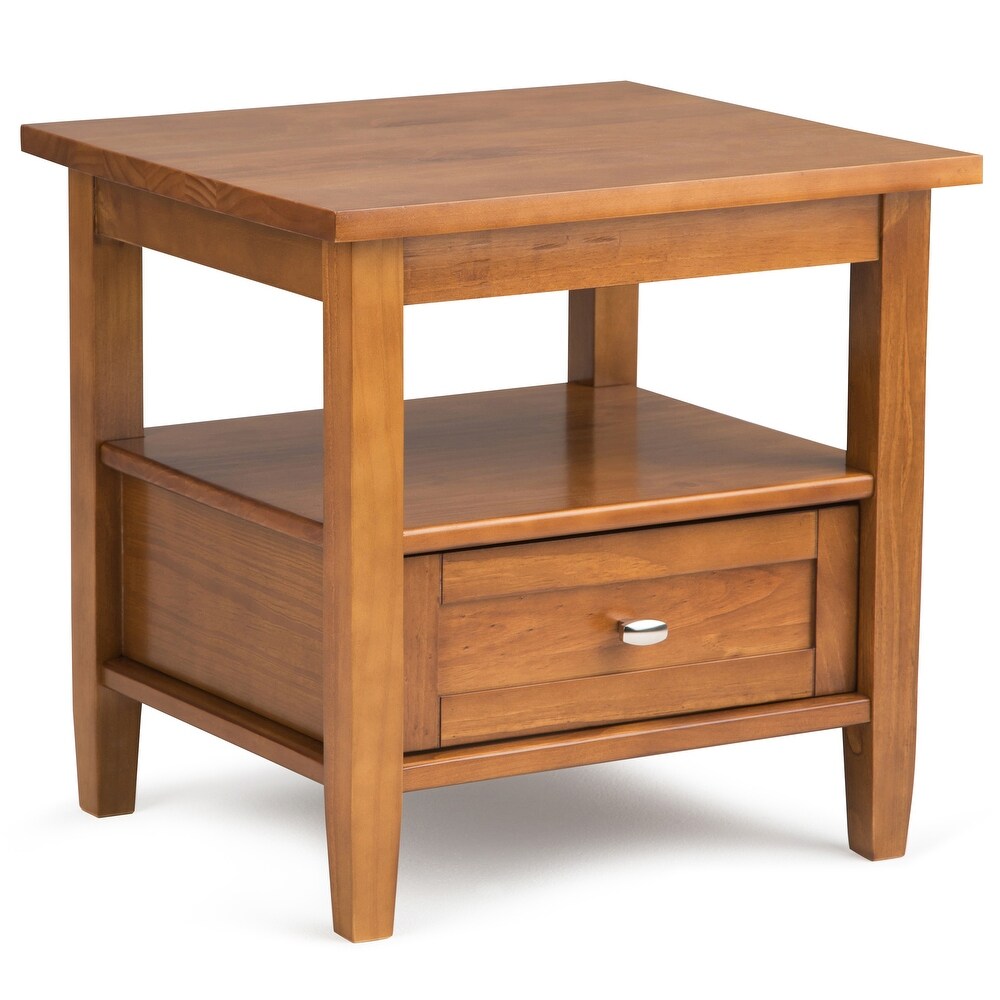 WYNDENHALL Norfolk SOLID WOOD 20 inch Wide Rectangle Transitional End Side Table   20 inch Wide