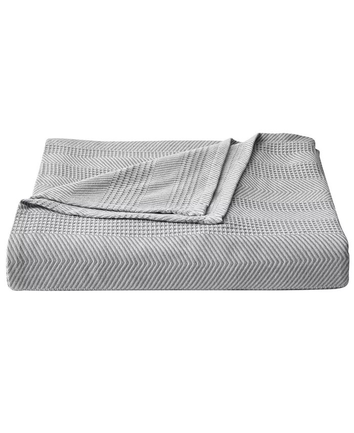 Nautica Chevron Stripe Yarn Dye Cotton Blanket， Twin