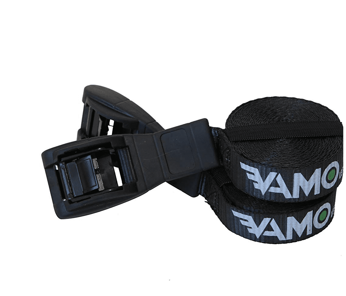 Vamo Premium 'No Scratch' Silicone Buckle Surf or SUP Tie Down Straps for Surfboards， Paddle Boards， Kayaks and Canoes (Two Pack)