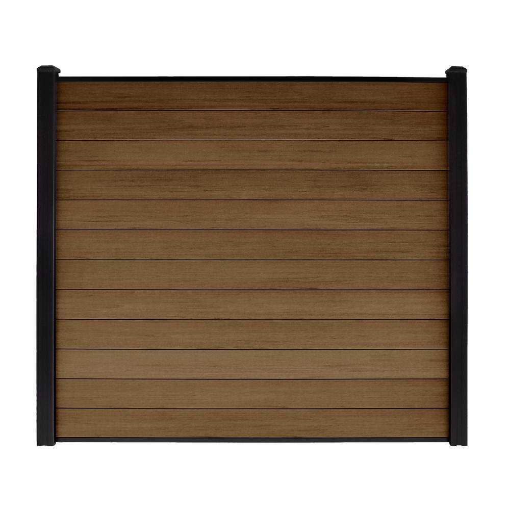 CREATIVE SURFACES Composite Fence Series 6 ft. x 6 ft. Saddle Brown WPC Brushed Fence Panel HDFNCPNL0002