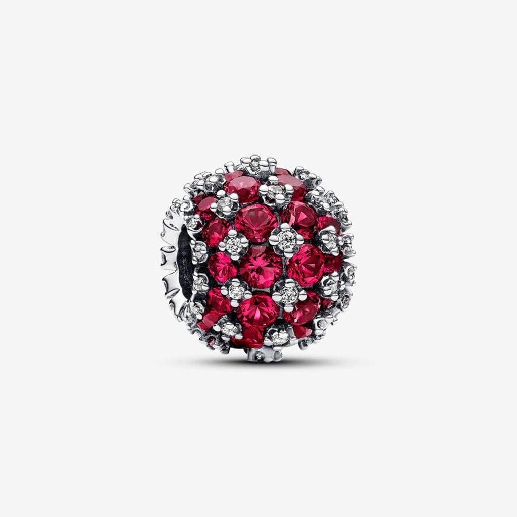 PANDORA  Sparkling Pavé Round Pink Charm  - Sterling Silver