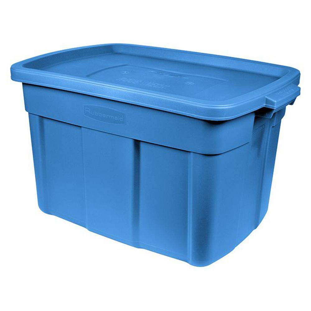 Rubbermaid Roughneck Tote 18-Gal. Storage Tote Container in Heritage Blue (6-Pack) RMRT180056-6pack