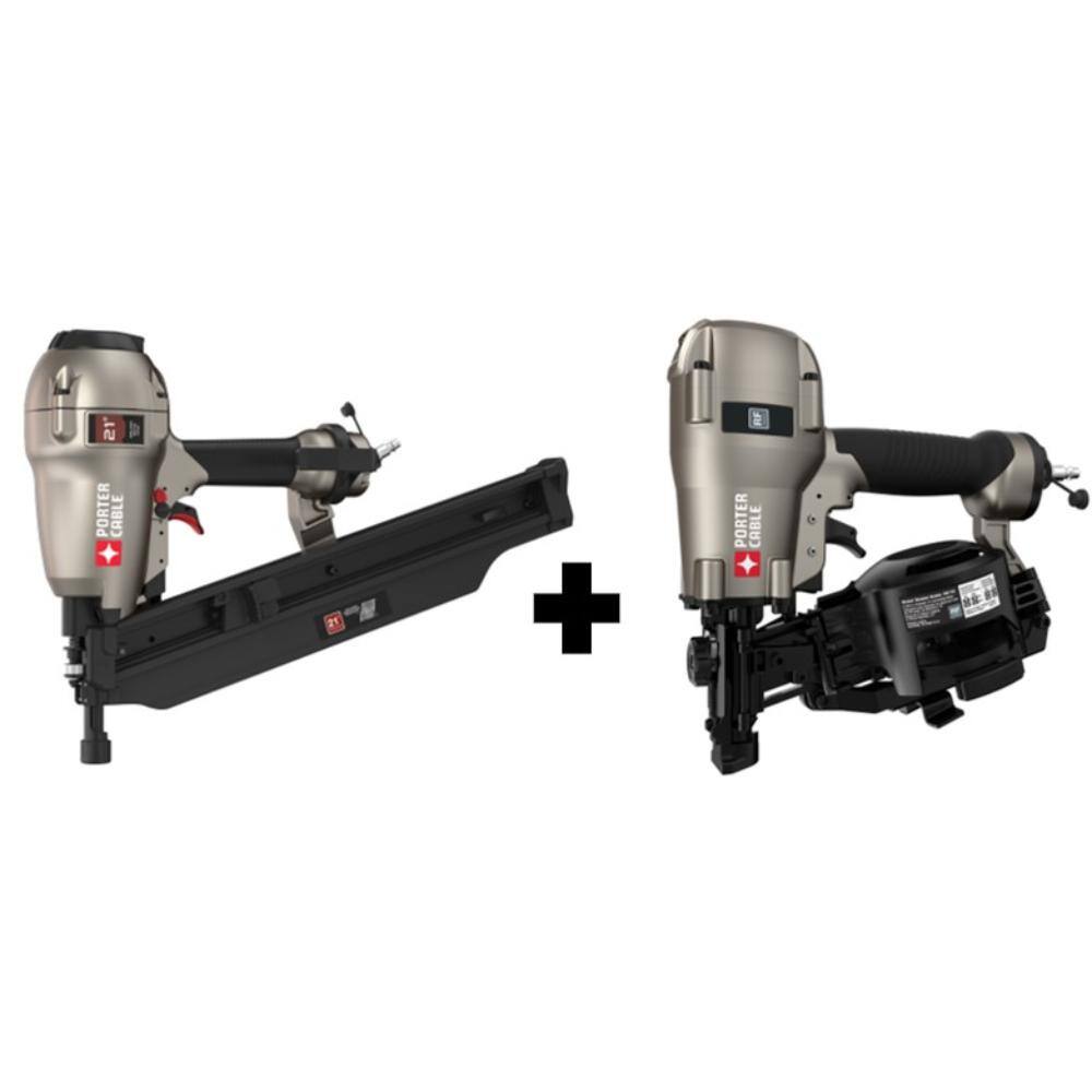 Porter-Cable Pneumatic 21-Degree 3-12 in. Full Round Framing Nailer and Pneumatic 15-Degree Coil Roofing Nailer FR350BRN175C