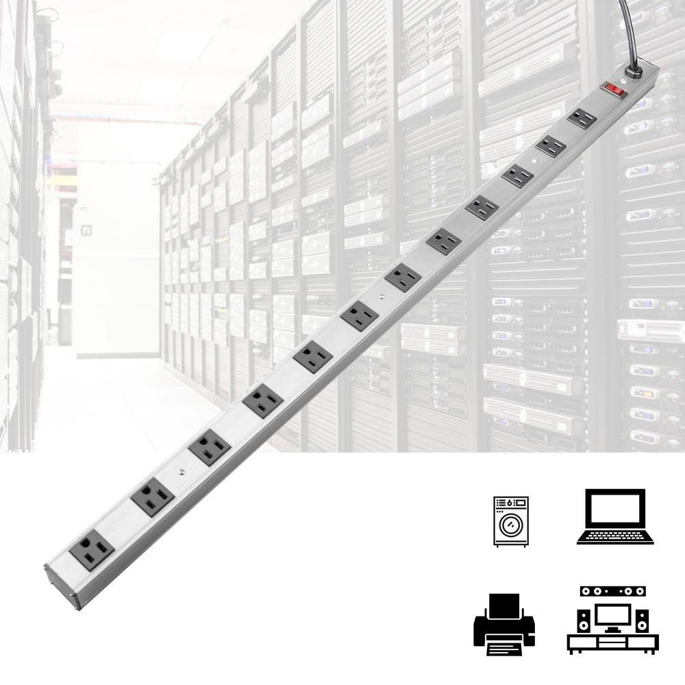 ProHT 12-Outlet Aluminum Power Strip with 3 ft. Power Cord 03198 22