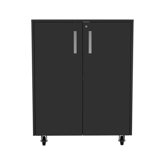 Southrock Rectangle Storage Cabinet Base Black Wen...