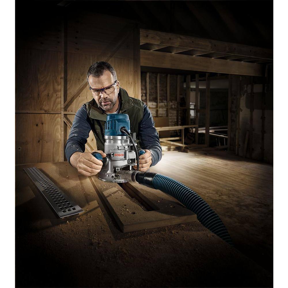 Bosch 15 Amp 3-12 in. 2.3 HP Corded Electric Variable Speed Fixed Base Router Kit with Trigger Control MRF23EVS