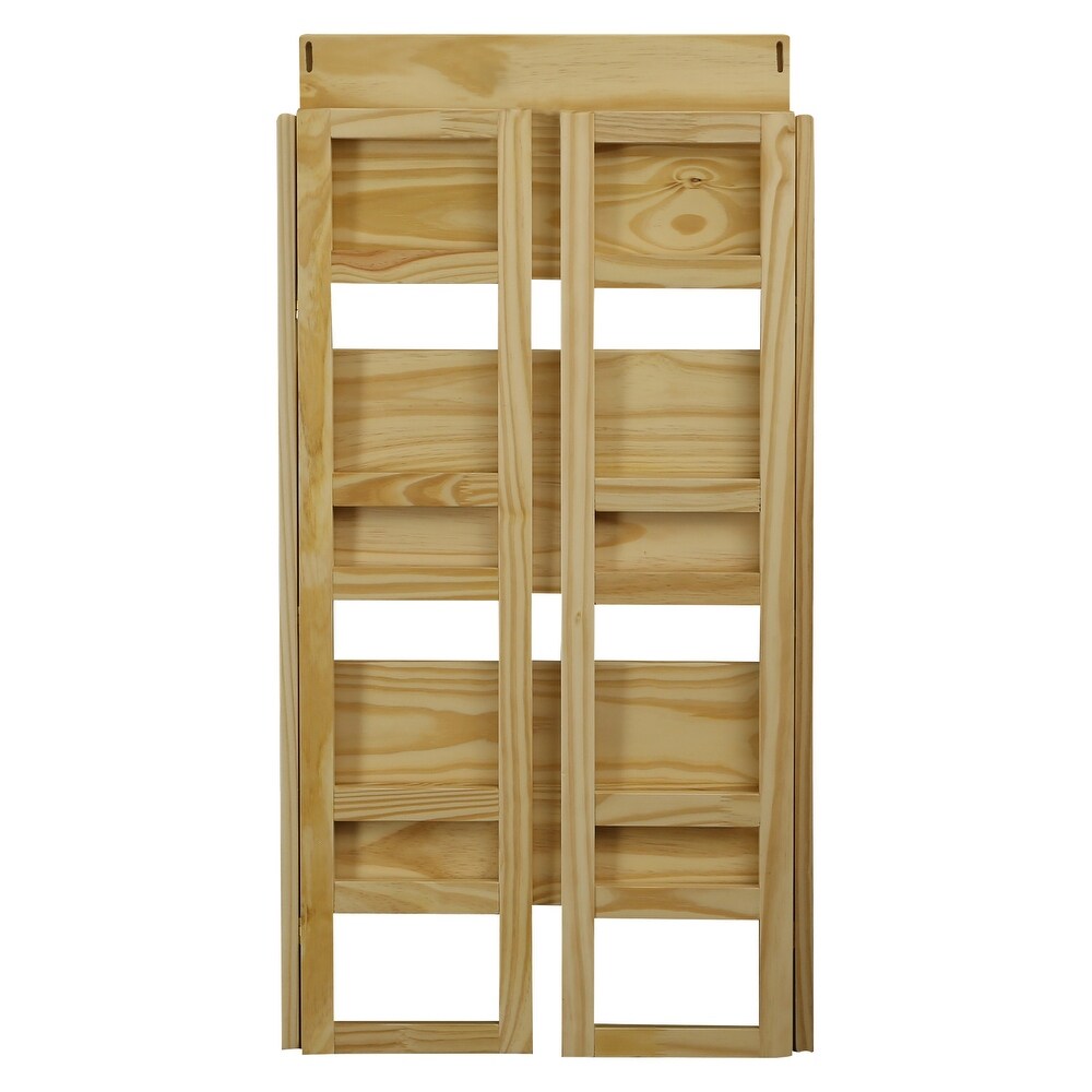 Casual Home 3 Shelf Folding Student Office Bedroom Living Room Bookcase  Natural   15.5