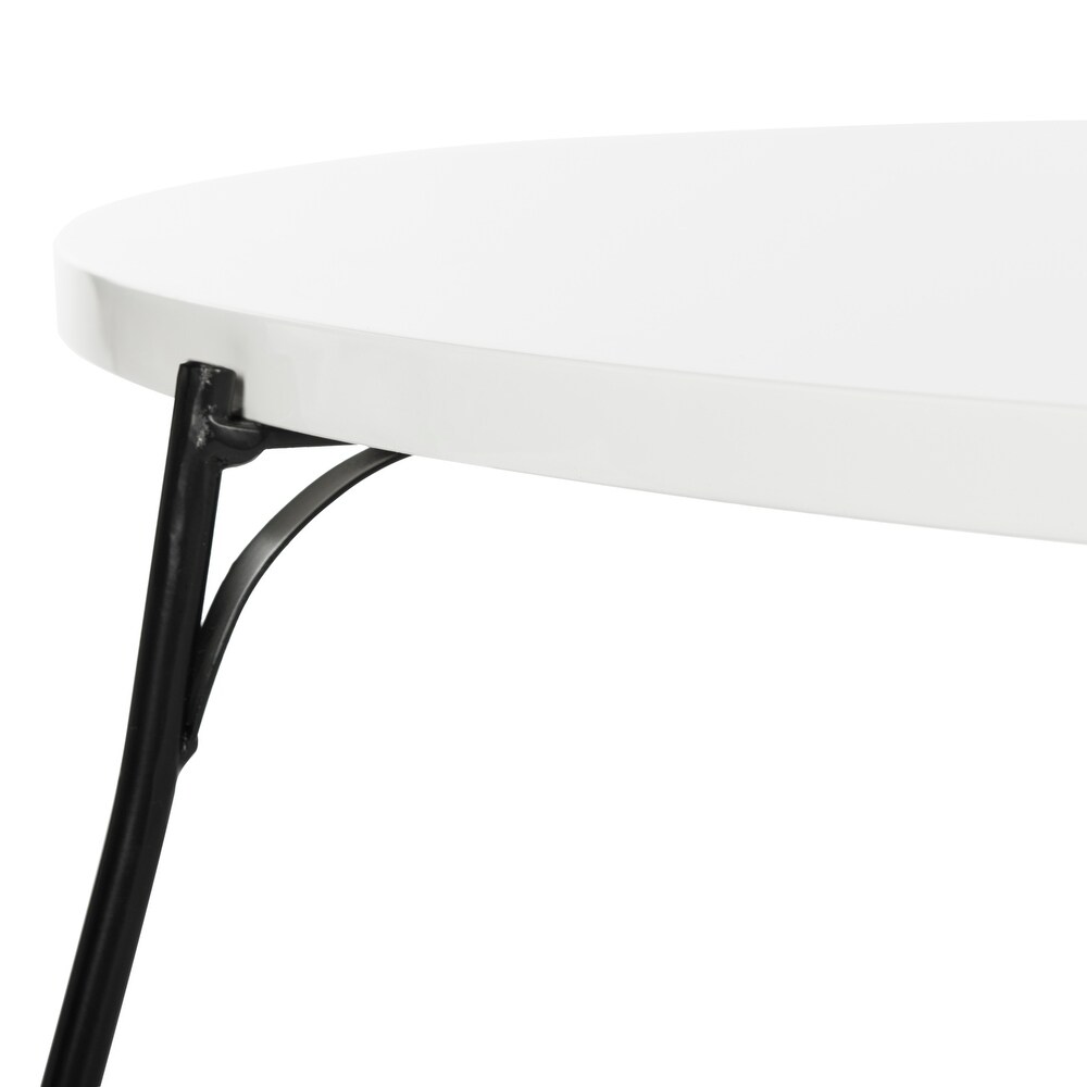 SAFAVIEH Mae Lacquer White / Black Coffee Table   31\