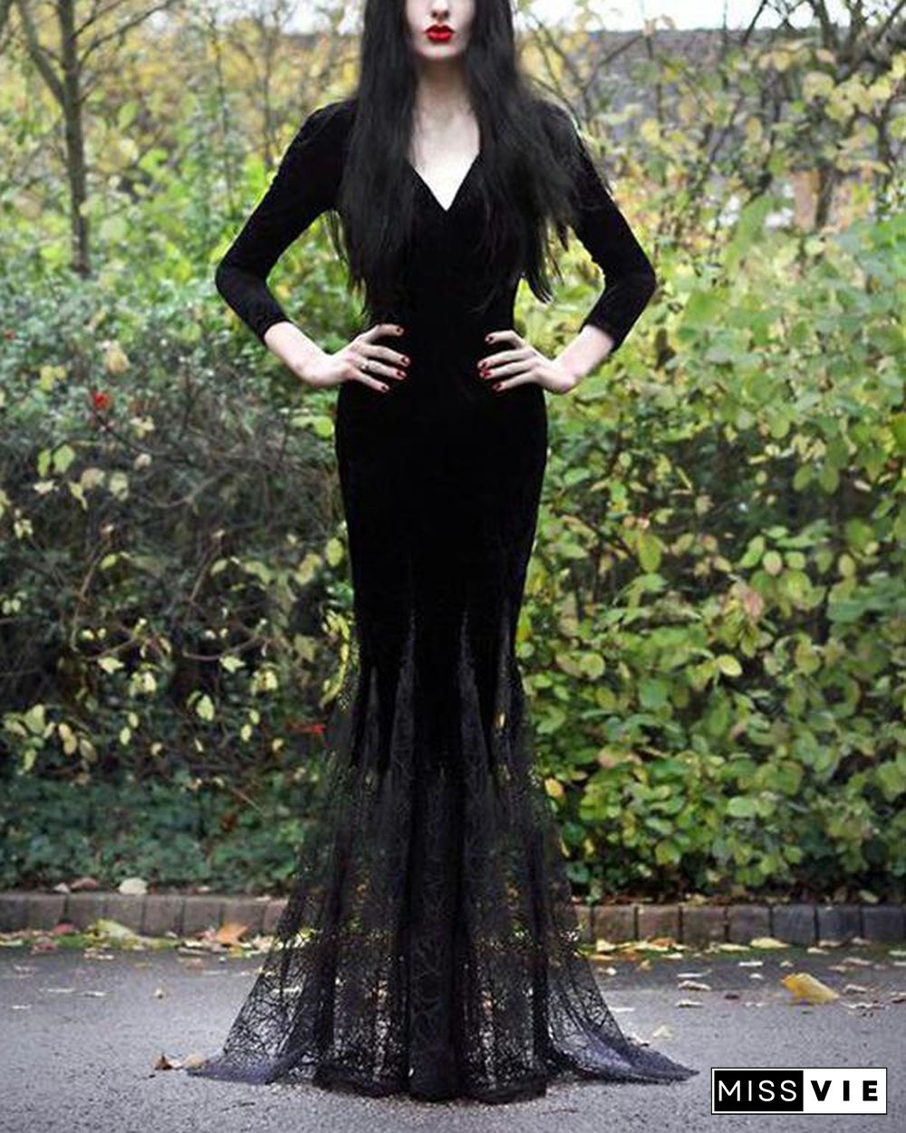 V Neck Halloween Casual Long Sleeve Dresses