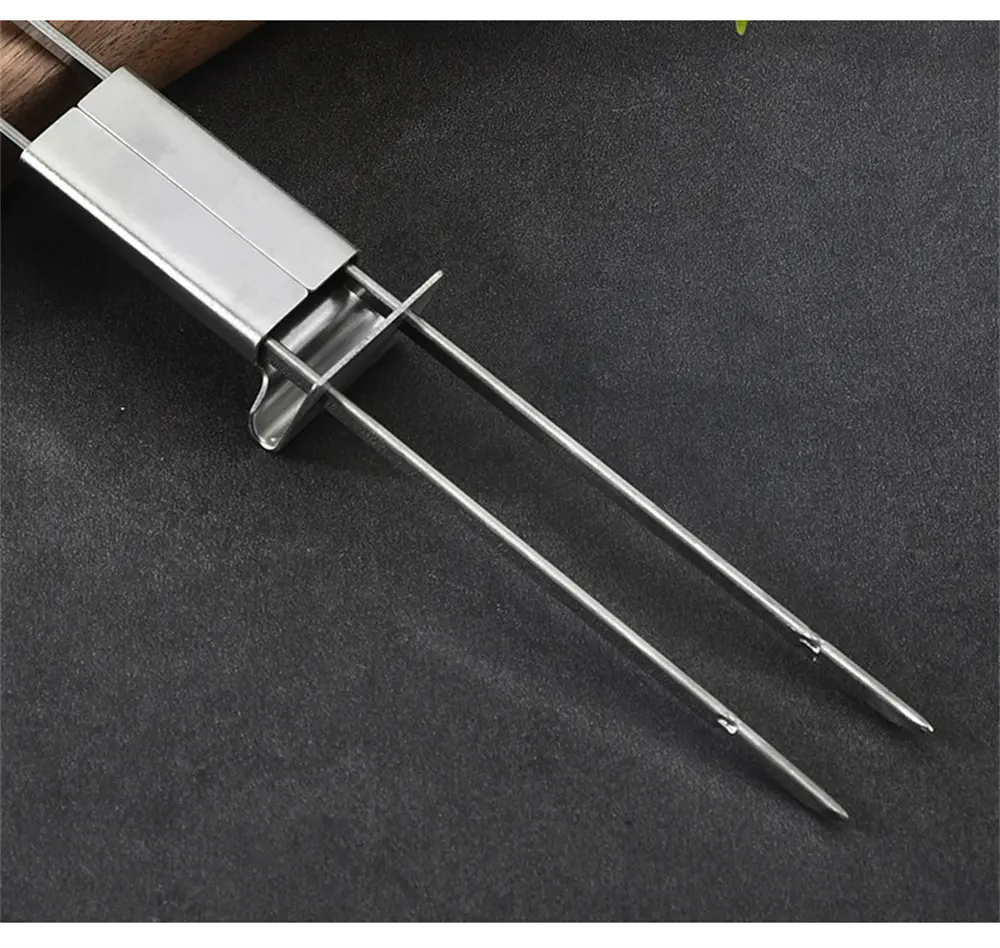 Wholesale Direct Sales Stainless Steel Outdoor Campfire  Camping Cooking Kebab Roasting Skewer Bbq Tools Sticks Barbecue Fork