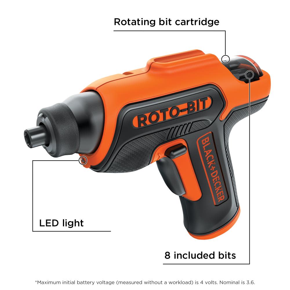 ROTO-BIT 4-Volt Max 3/8-in Cordless Screwdriver Kit ;