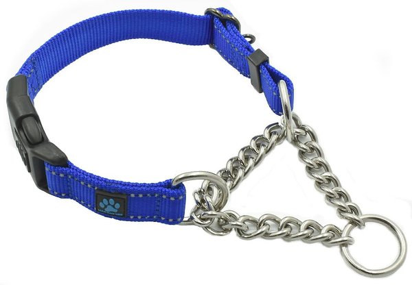 Max and Neo Dog Gear Nylon Reflective Martingale Dog Collar with Chain