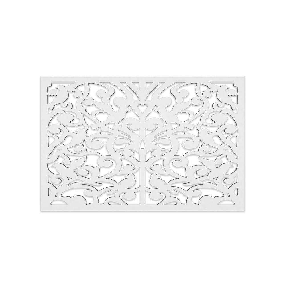 Acurio Latticeworks Ginger Dove Landscape 32 in. x 4 ft. White Vinyl Decorative Screen Panel 3248PVCW-GND