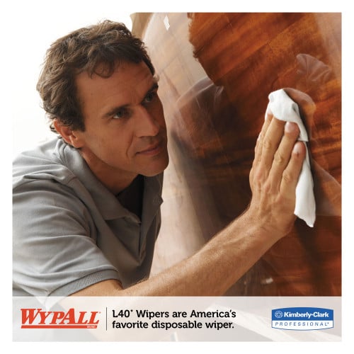 WypAll L40 Towels， POP-UP Box， 10.8 x 10， White， 90/Box， 9 Boxes/Carton (03046)