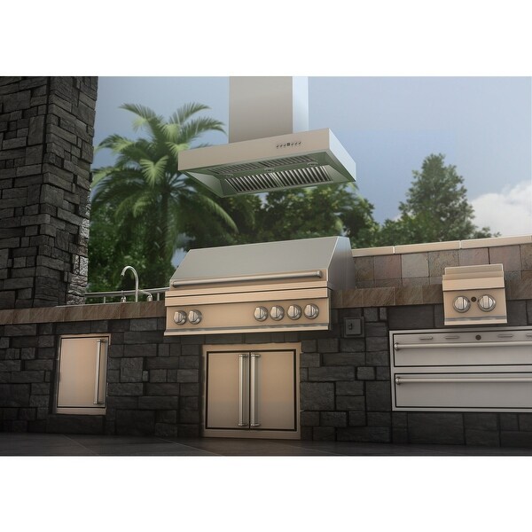 ZLINE Ducted Outdoor Island Mount Range Hood in Stainless Steel