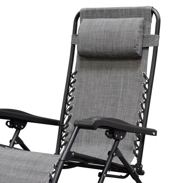 Caravan Canopy Infinity Zero Gravity Steel Frame Patio Deck Chair Grey pair