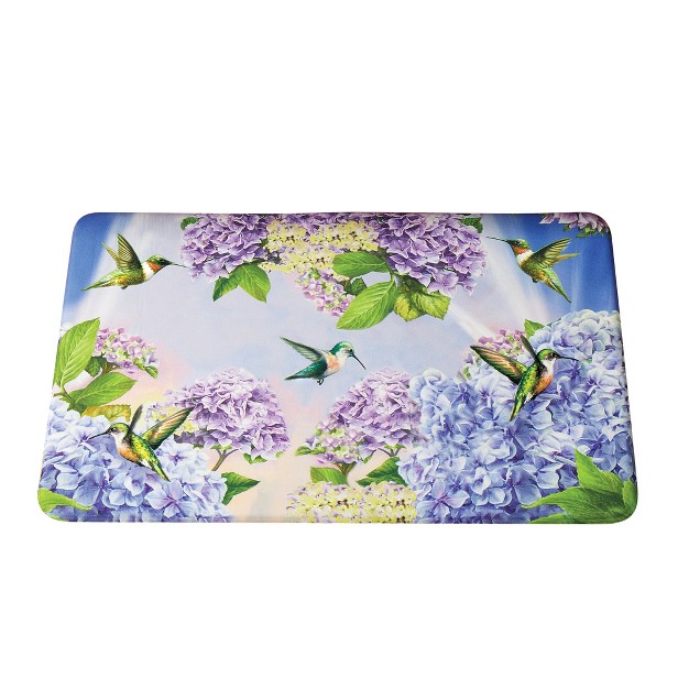 Collections Etc Hummingbirds And Hydrangeas Anti fatigue Kitchen Mat