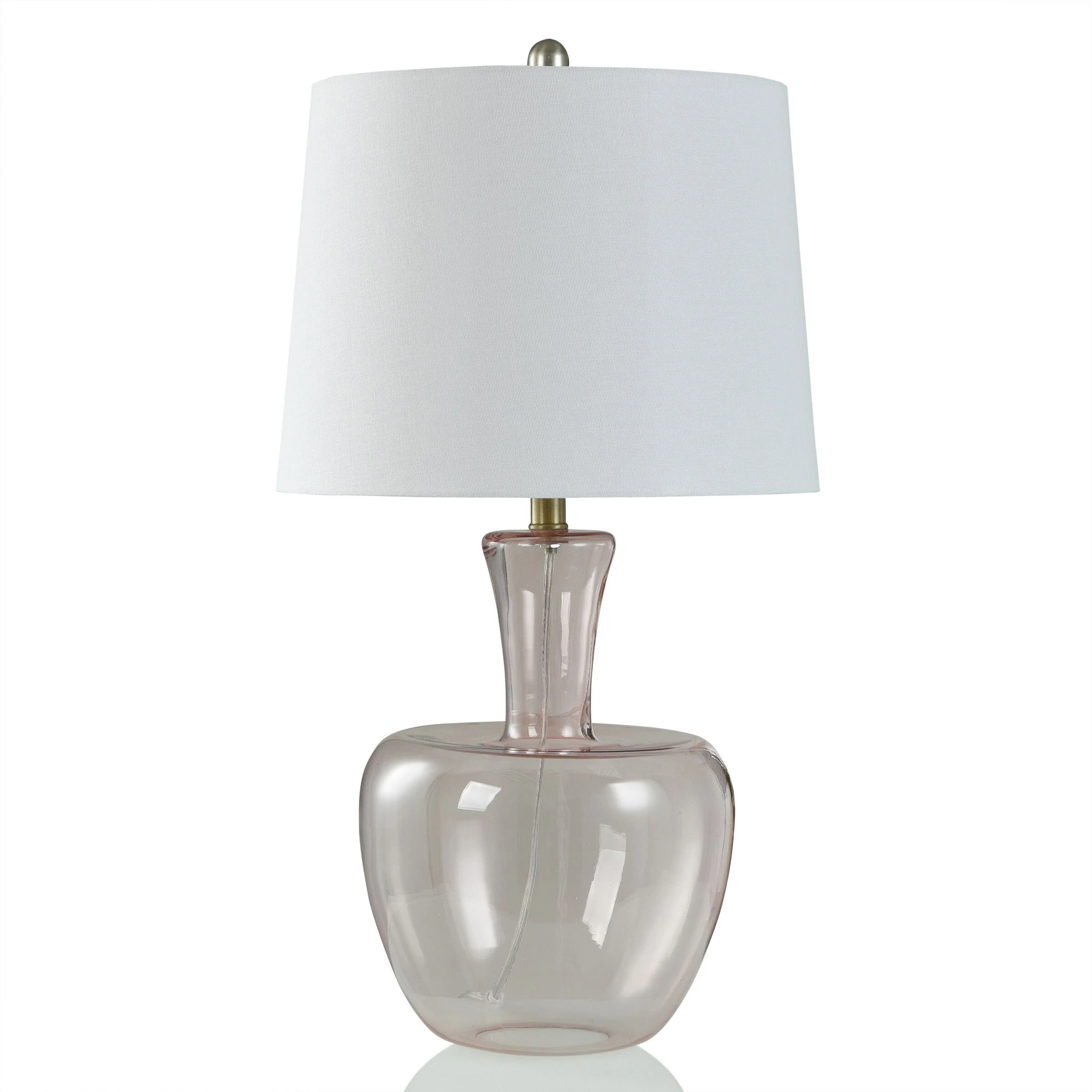 Blush Table Lamp - Colored Glass With Gourd Shaped Base