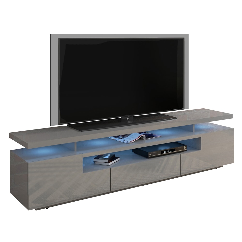 Strick   Bolton Sparkes 77 inch High Gloss TV Stand with LED Lights