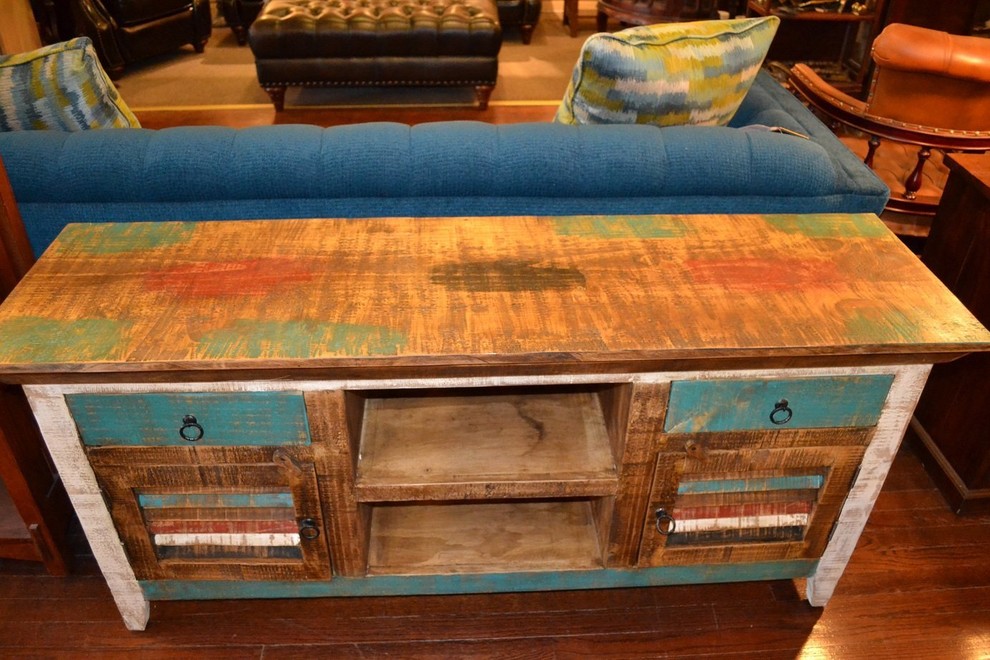 Reclaimed Solid Wood TV Console   Beach Style   Entertainment Centers And Tv Stands   by Crafters and Weavers  Houzz