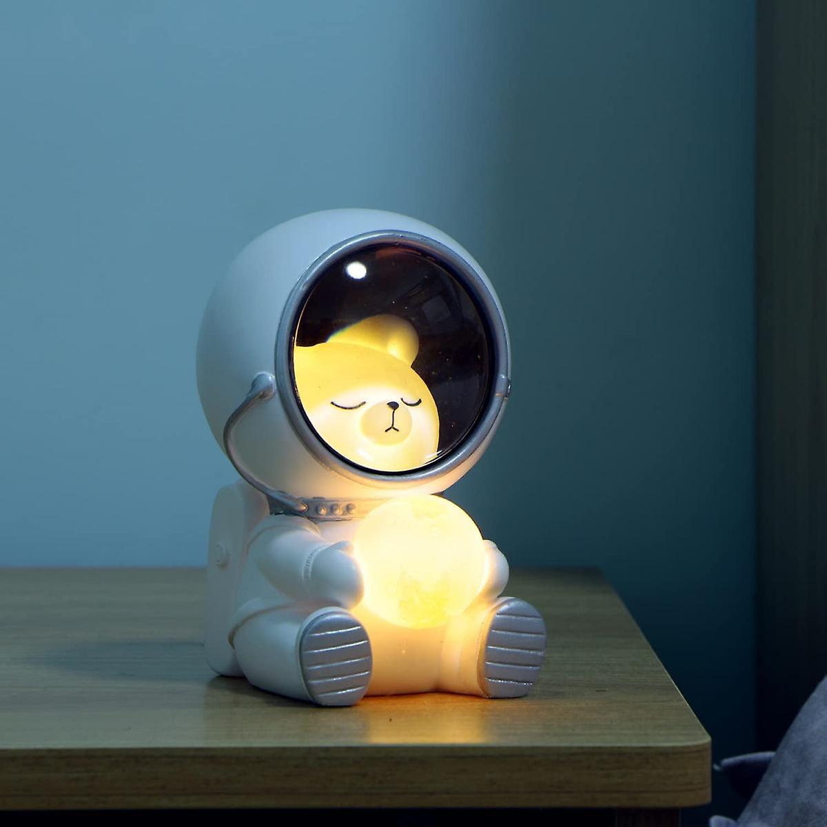 Cute Spaceman Led Night Light Nursery Astronaut Moon Lamps Galaxy Guardian Desktop Decoration Light Birthday Gift (space Bear)