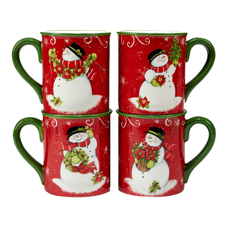 Certified International Holiday Magic Santa 4-pc. Mug Set