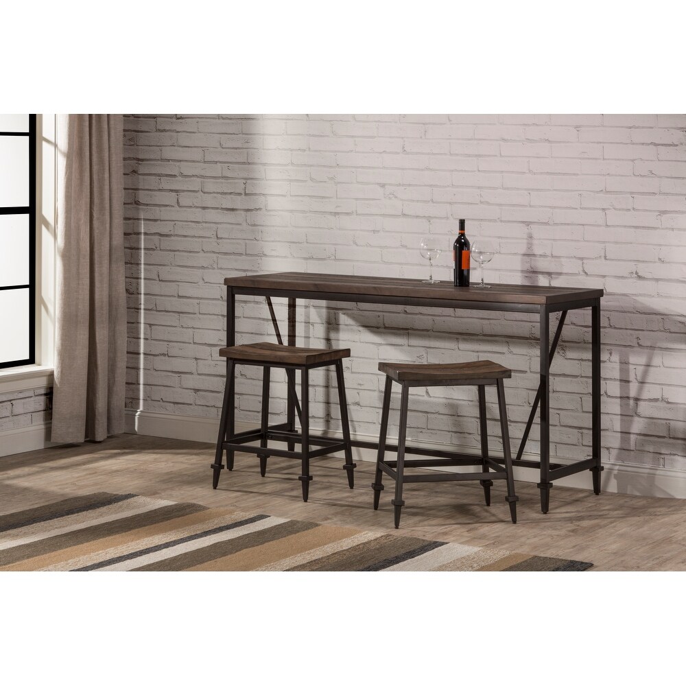 Hillsdale Furniture Trevino Metal Table  Distressed Walnut