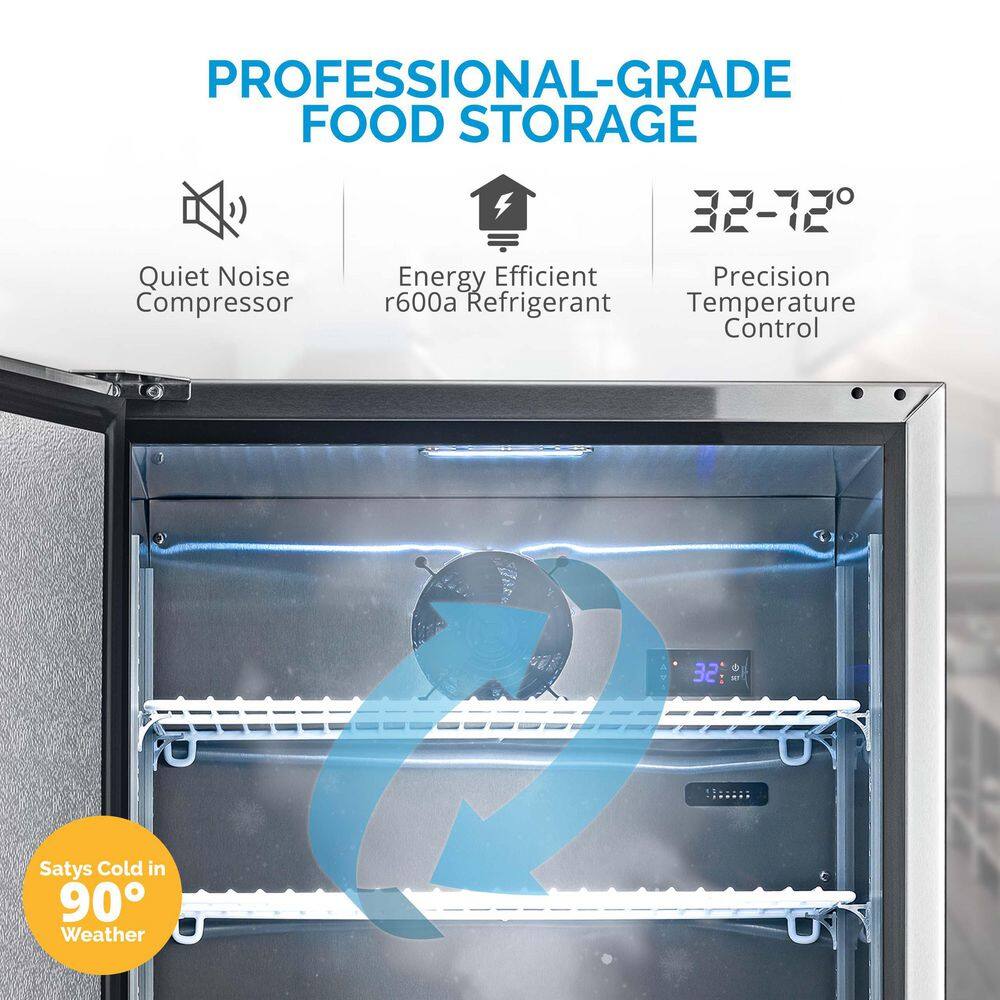 NewAir 24 in. 5.3 cu. ft. Commercial Built-in Beverage Refrigerator in Stainless Steel ​NCR053SS00