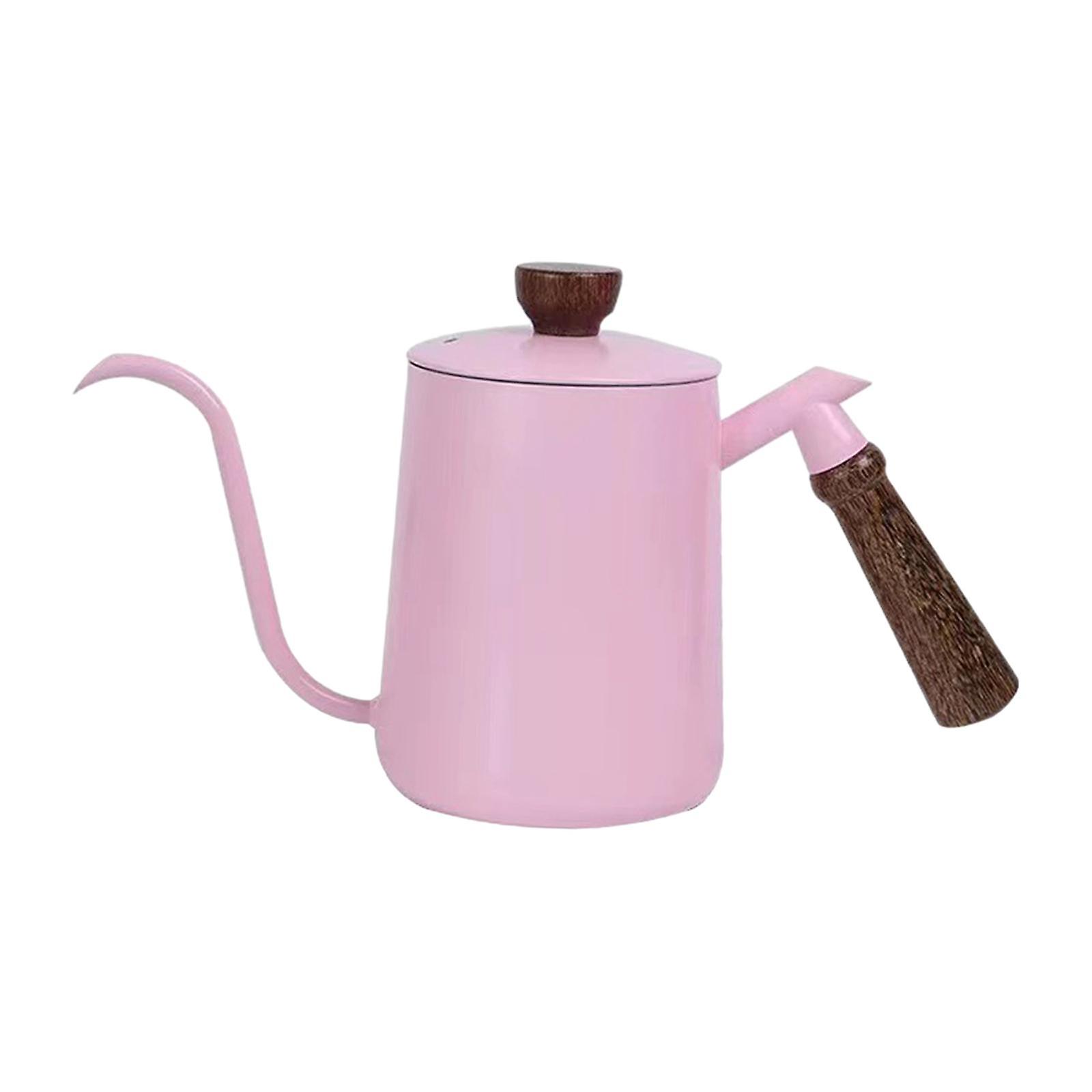 600ml Pour Over Kettle Hand Brewing Coffee Kettle For Indoor Outdoor Kitchen Pink