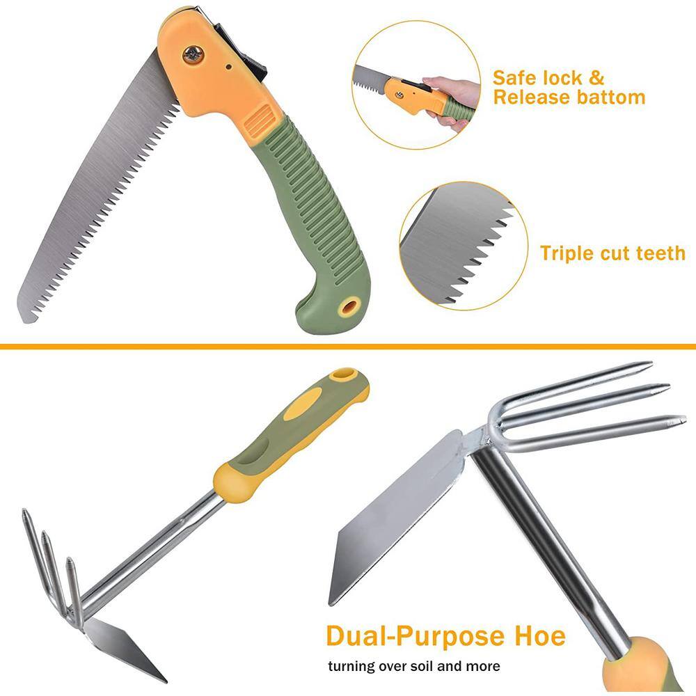 9-Piece Stainless Steel Heavy-Duty Gardening Tools with Non-Slip Ergonomic Handles Garden Tools Set B09NRKJYR8