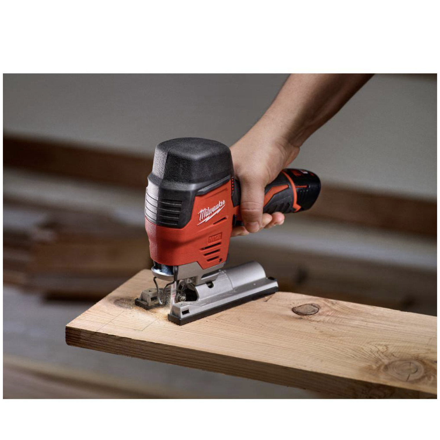 Milwaukee M12 12V Lithium-Ion Cordless Jig Saw and 5-3/8 in. Circular Saw Combo Kit W/ (1) 2.0Ah Battery and Charger