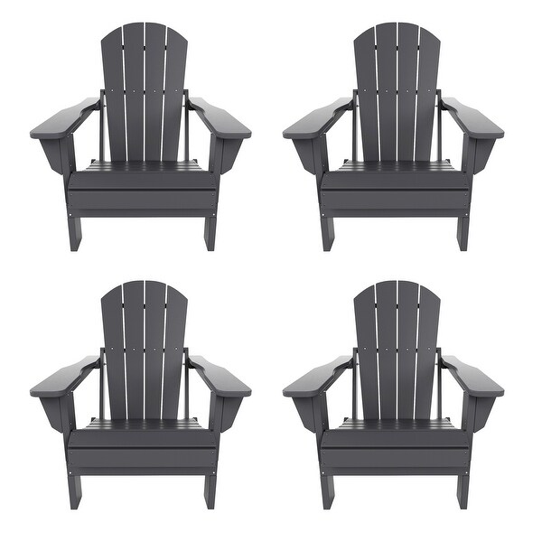 Polytrends Laguna Weather Resistant Outdoor Patio Folding Adirondack Chairs (Set of 4)