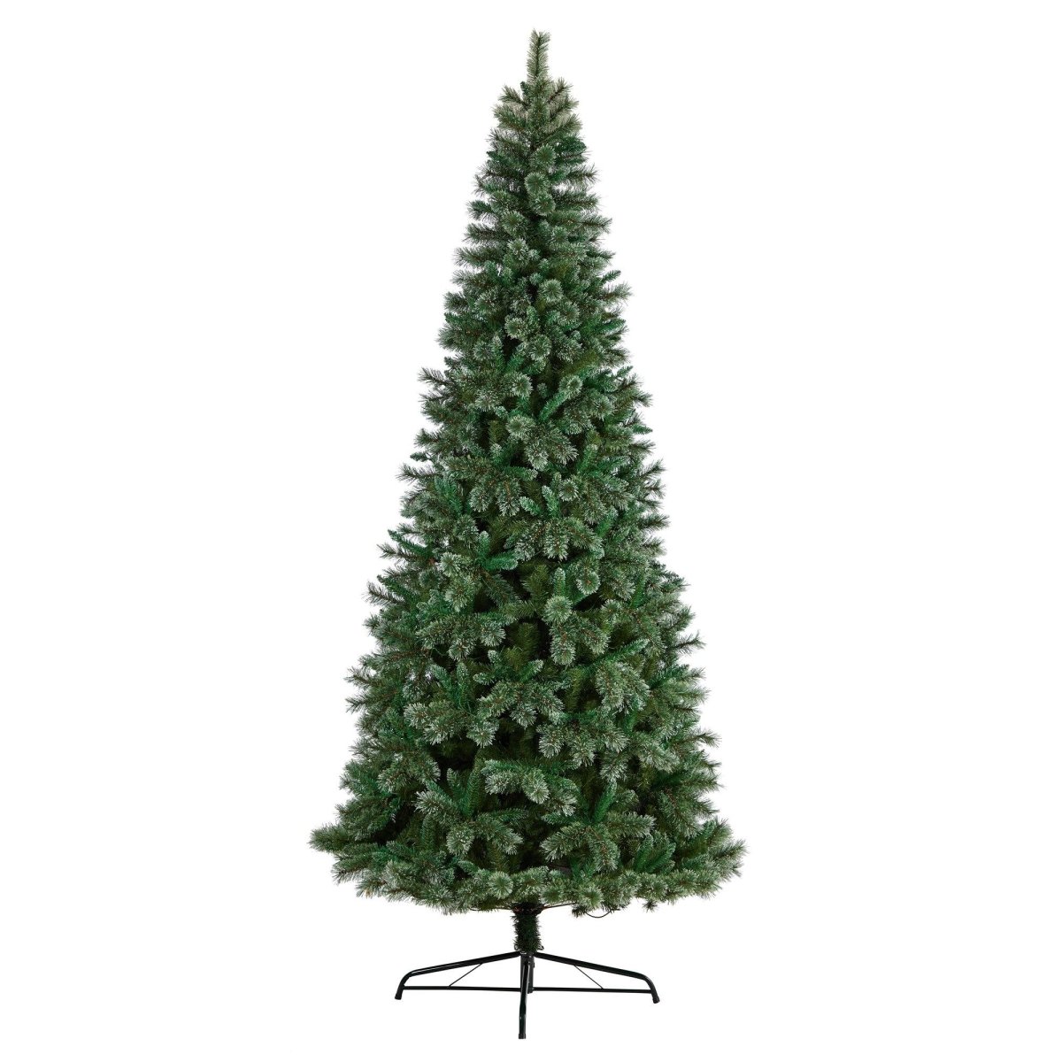 10’ Slim Snow Tip Pine Artificial Christmas Tree with 1,050 Clear LED Lights