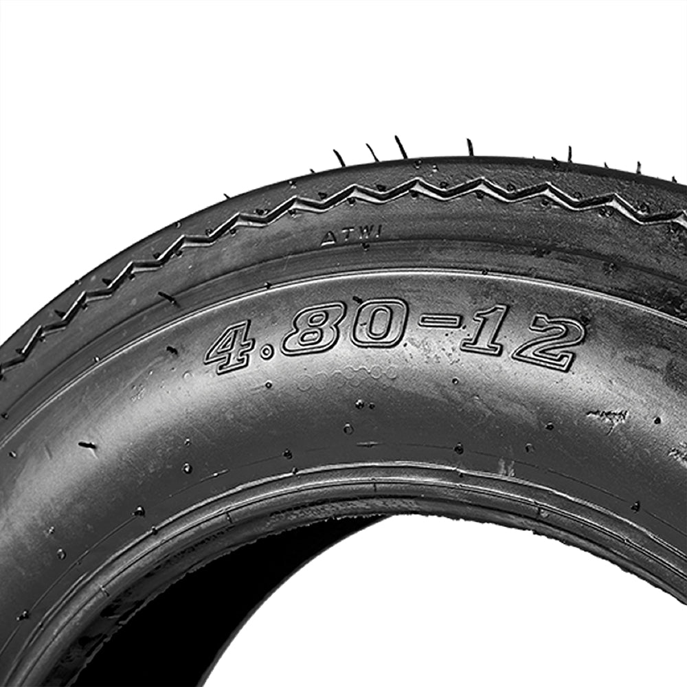 Albott Set of 2 4.80-12 Bias Trailer Tires 6PR 480-12 4.80x12 Hightway Boat Motorcycle Tires， Load Range C