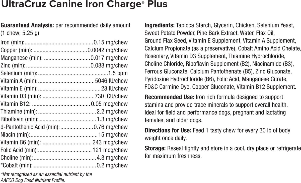 UltraCruz Iron Charge Plus Dog Supplement