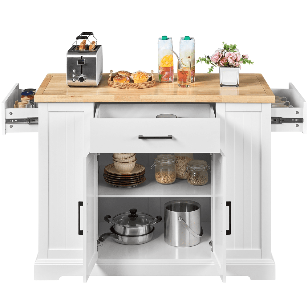 Yaheetech 36'' H Wooden Kitchen Island with Drawer for Kitchen， White