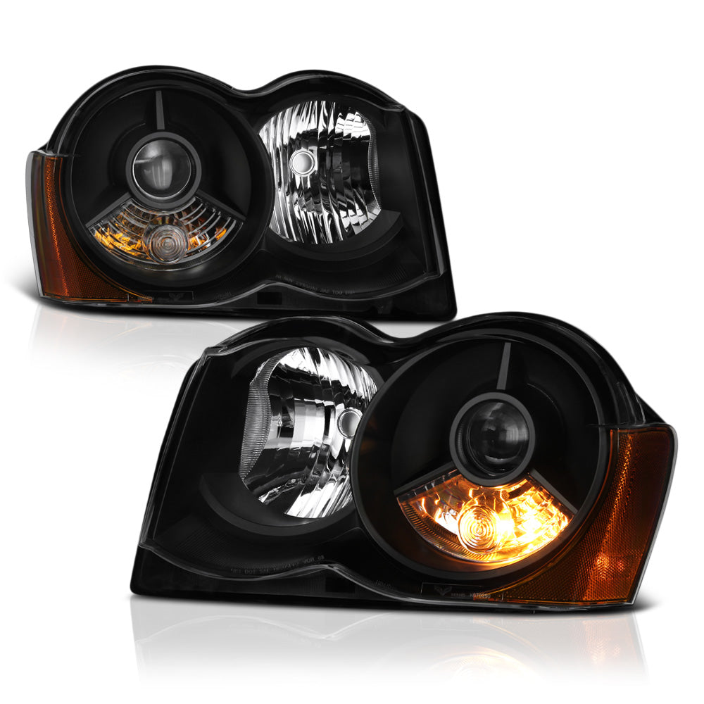 VIPMOTOZ Projector Headlight Assembly For 2008-2010 Jeep Grand Cherokee (Factory Halogen Model)