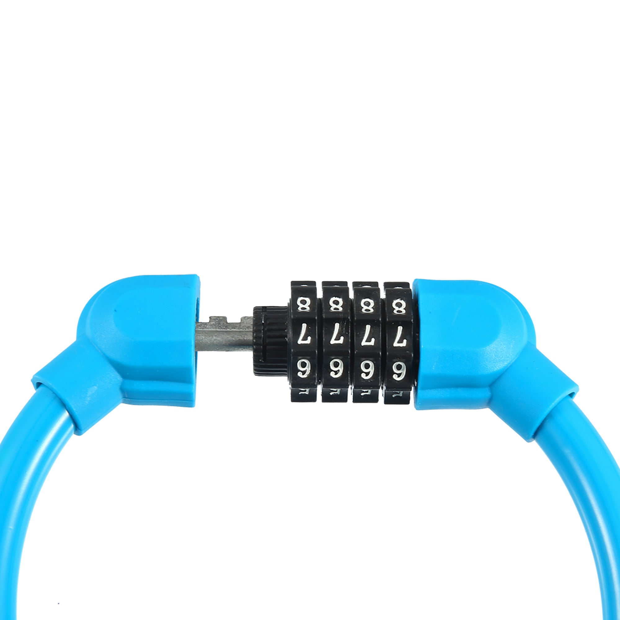 45cmx12mm Bicycle Locks Cable Portable 4 Digit Security Resettable Combination Bicycle Cable Lock Blue