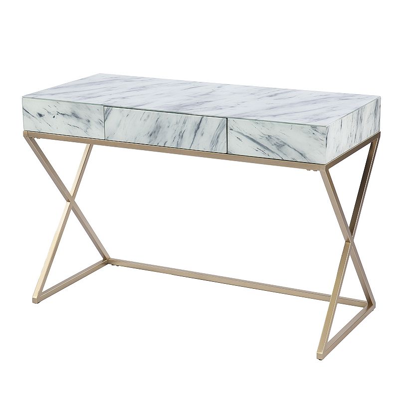 Southern Enterprises Kambleine Faux Marble Writing Desk