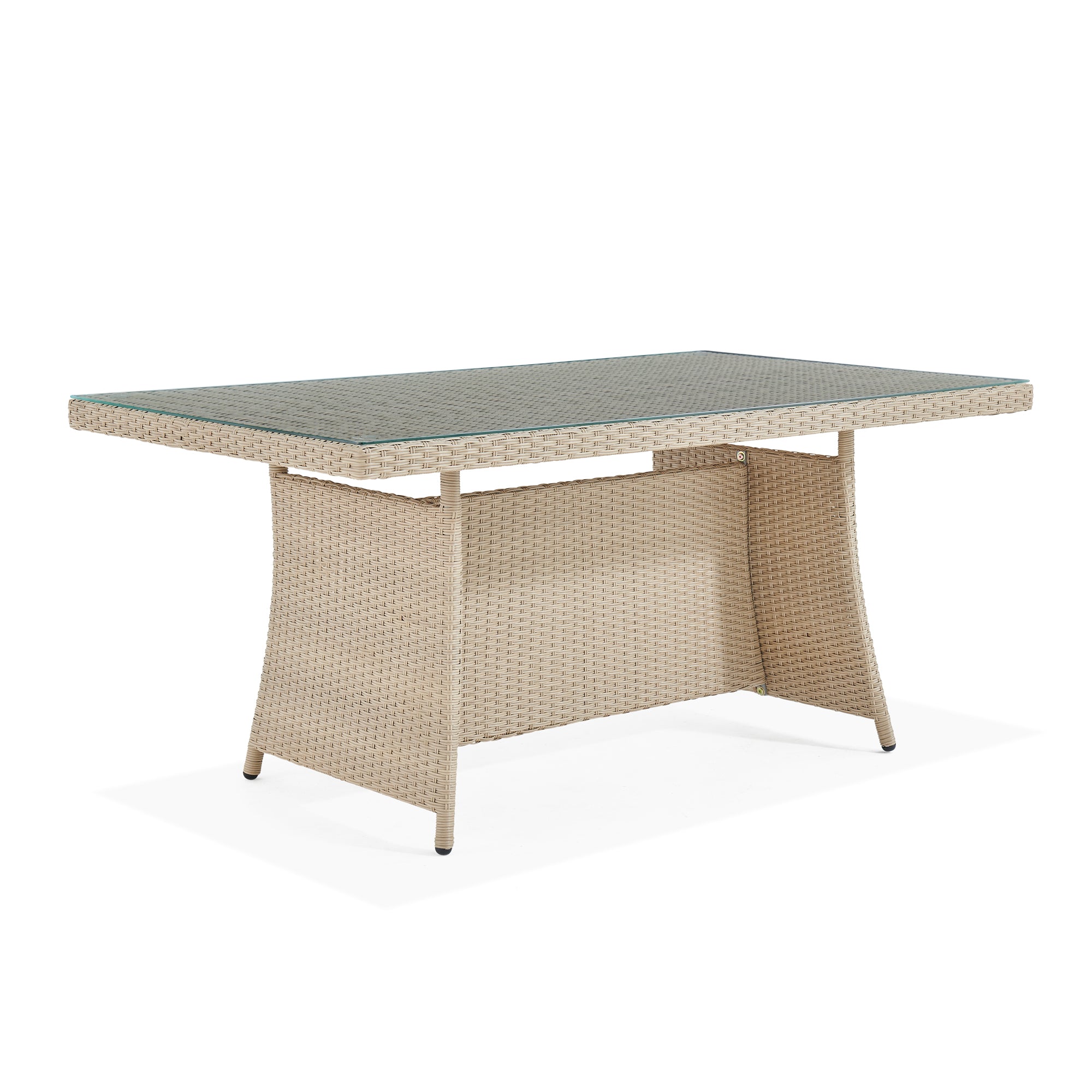 Alaterre Canaan Outdoor Resin Wicker Cocktail Table, Beige