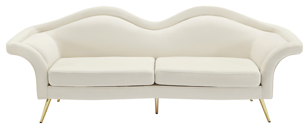 Lips Velvet Upholstered Chair   Midcentury   Sofas   by Meridian Furniture  Houzz