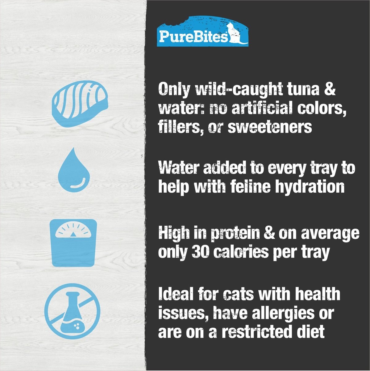 PureBites Mixers 100% Wild Tuna in Water Grain-Free Cat Food Trays