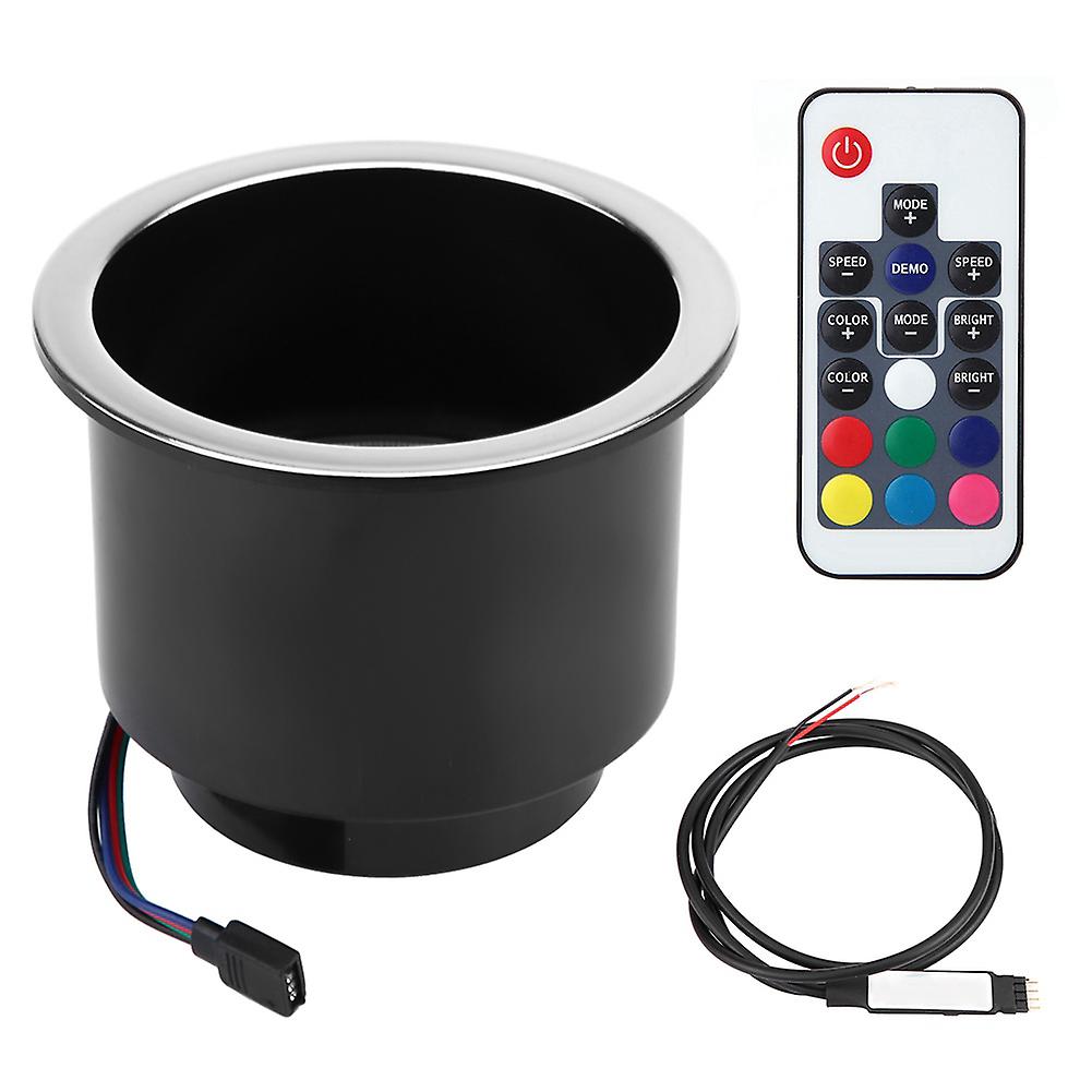 Plastic Rgb Led Light Drink Cup Holder With Remote Control Marine Boat Car Truck Rv