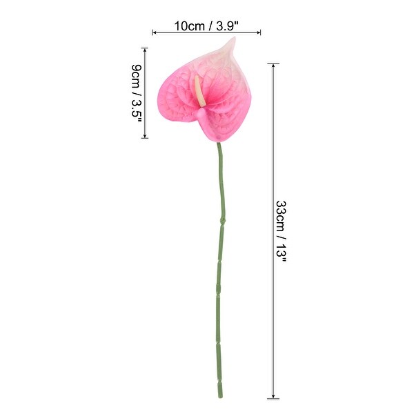 10Pcs 13 Artificial Anthurium Lily Flowers Floral Bouquet Decor